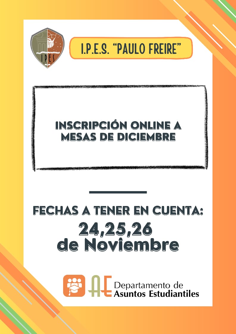 Inscripción a Mesas de exámenes DICIEMBRE 2025