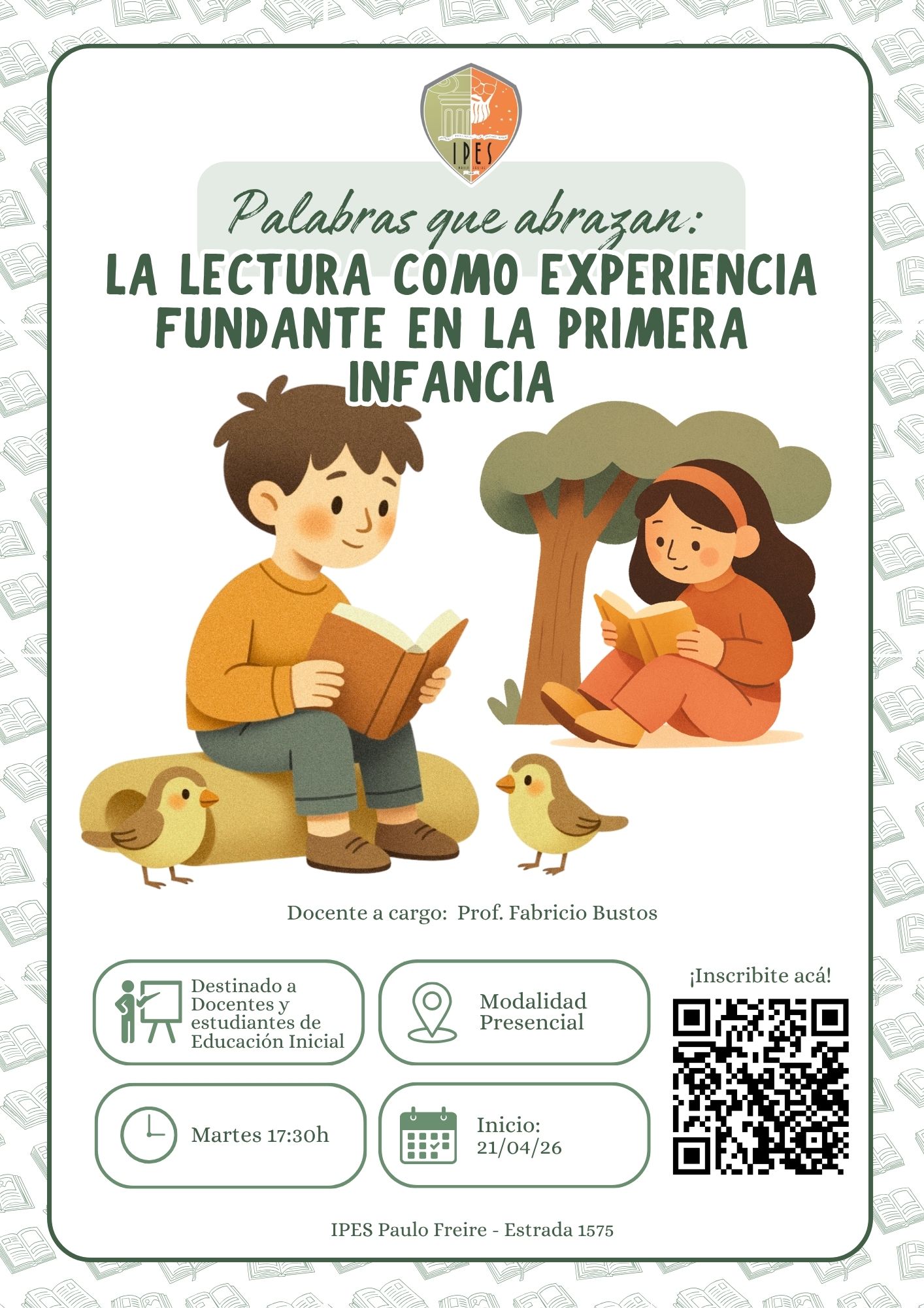 Inscripción capacitación: Palabras que abrazan: la lectura como experiencia fundante en la primera infancia