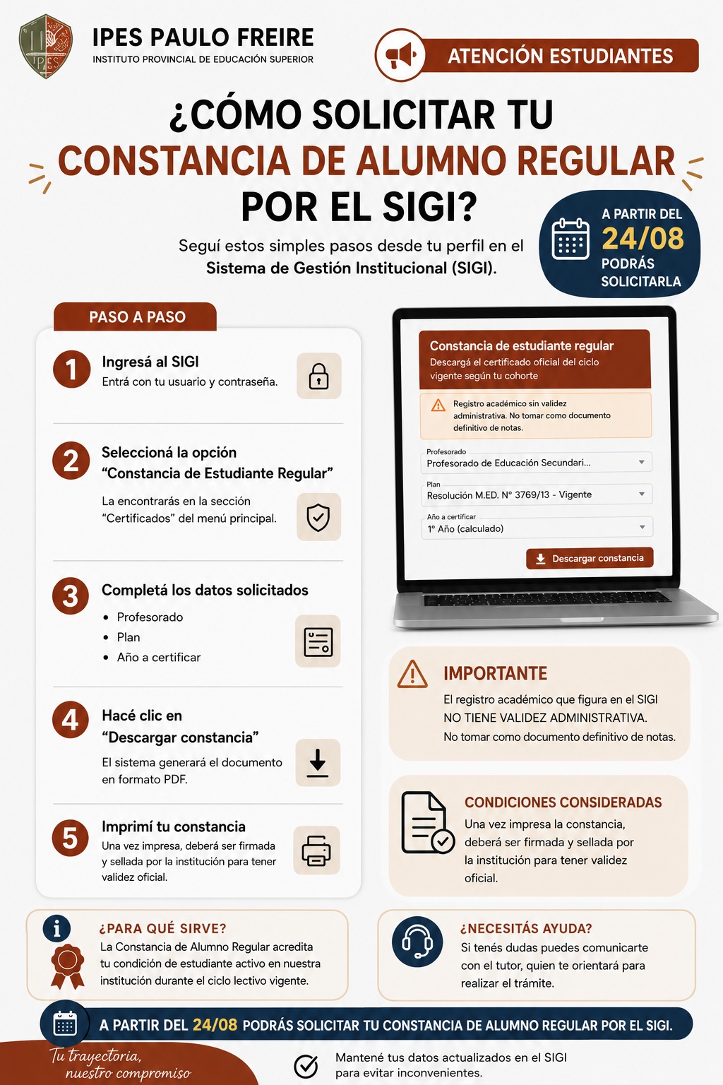 Solicitud de Constancias de Alumno/a Regular